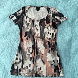 Auth. Just Cavalli bodycon multicolor tshirt sz 42